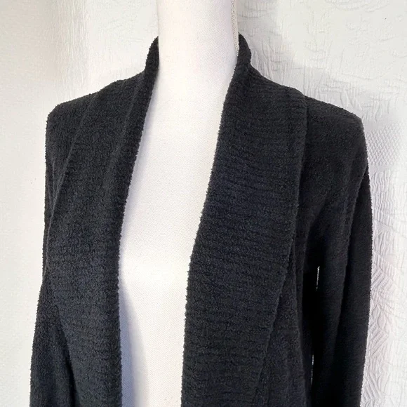 Barefoot Dreams Cardigan Cozy Chic Lite Circle Cardi Black Size Small - Picture 10 of 16